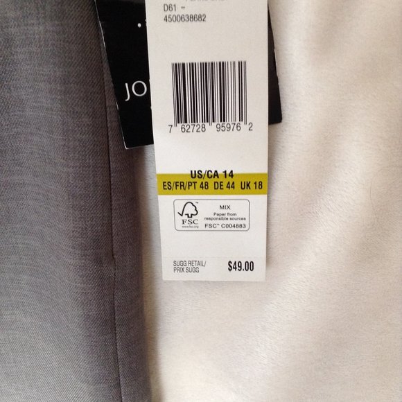 Jones Studio Grey Straight Skirt Size 14 - Picture 3 of 5